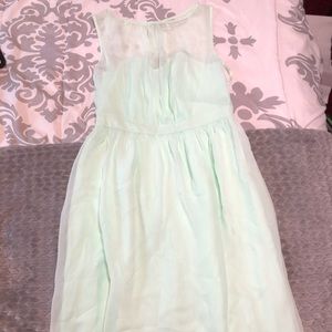 Juniors sheer mint green dress